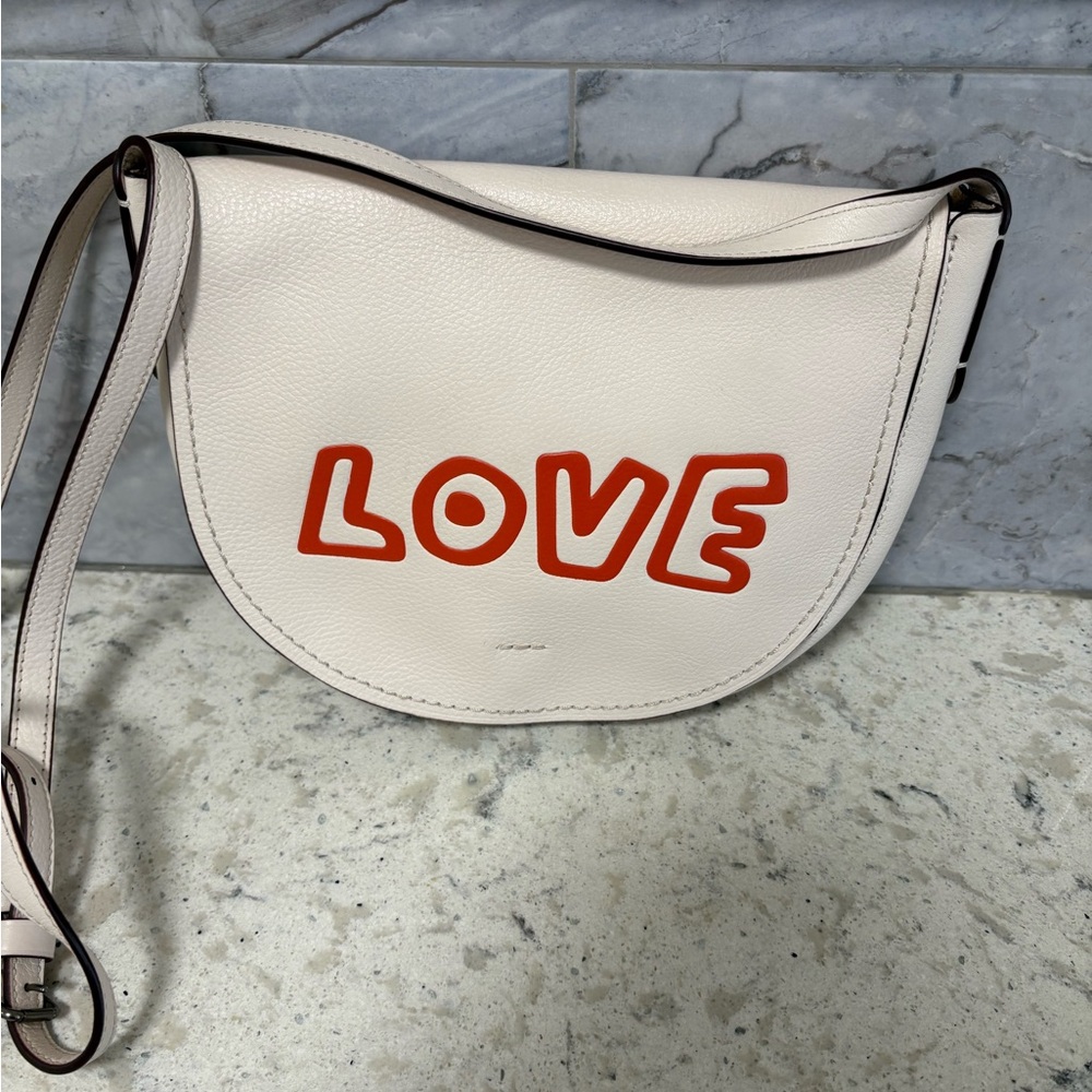 🌻SOLD🌻 Coach x Keith Haring Cream and Red Love Crossbody Bag